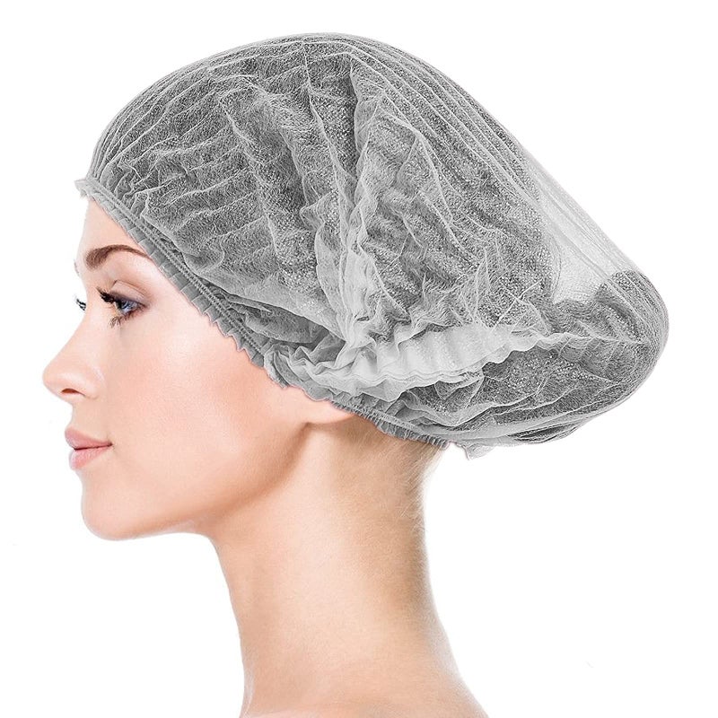 Smilco Disposable Bouffant Caps, 21inches Hair Net, Elastic Dust Cap for Food Service, Sleeping Head Cover (White) - Image 5